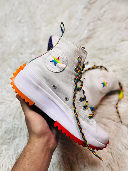 Converse Run Star Hike Hi Pride Rainbow High Top Sneaker White/Multi